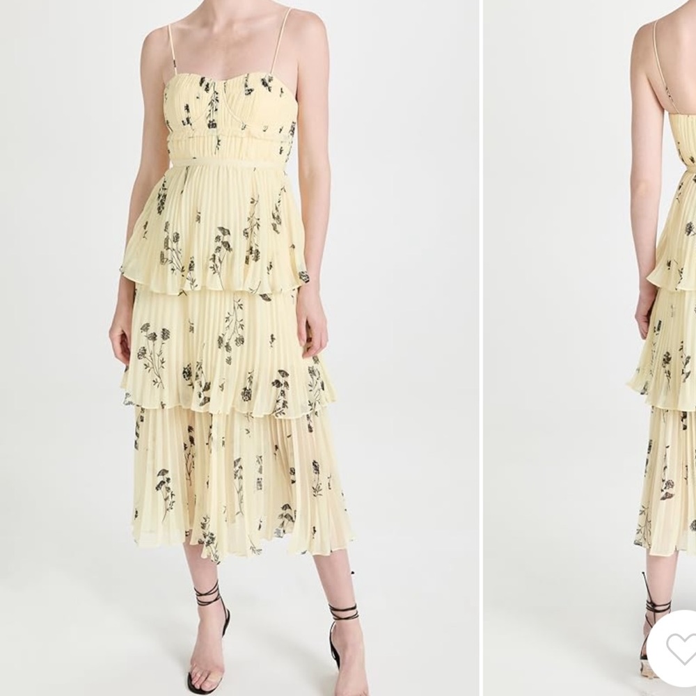 Self portrait Yellow Floral Silhouette Midi Dress